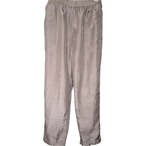 Vintage Abvien Taupe Silk Drawstring Elasticized Pull On Pants Fully Lined Sz XL